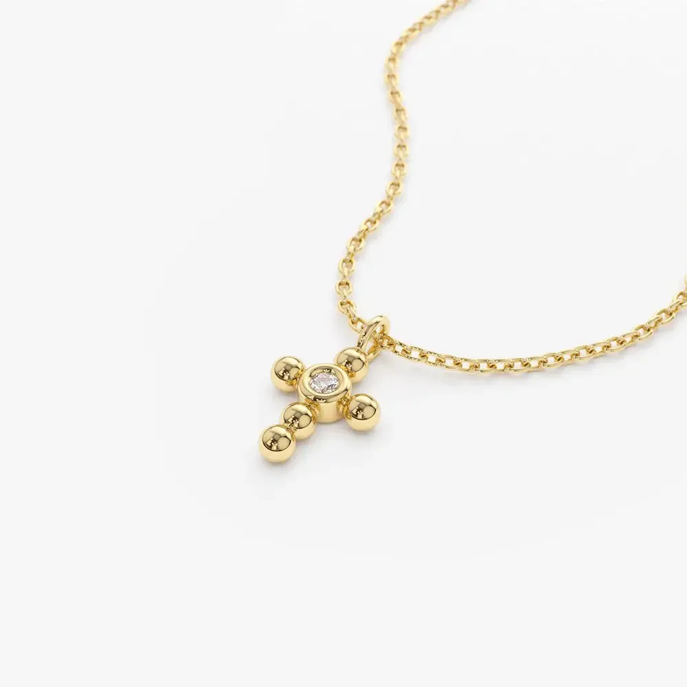 0.03CTW Small Diamond Cross Necklace