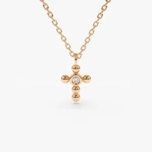 0.03CTW Small Diamond Cross Necklace