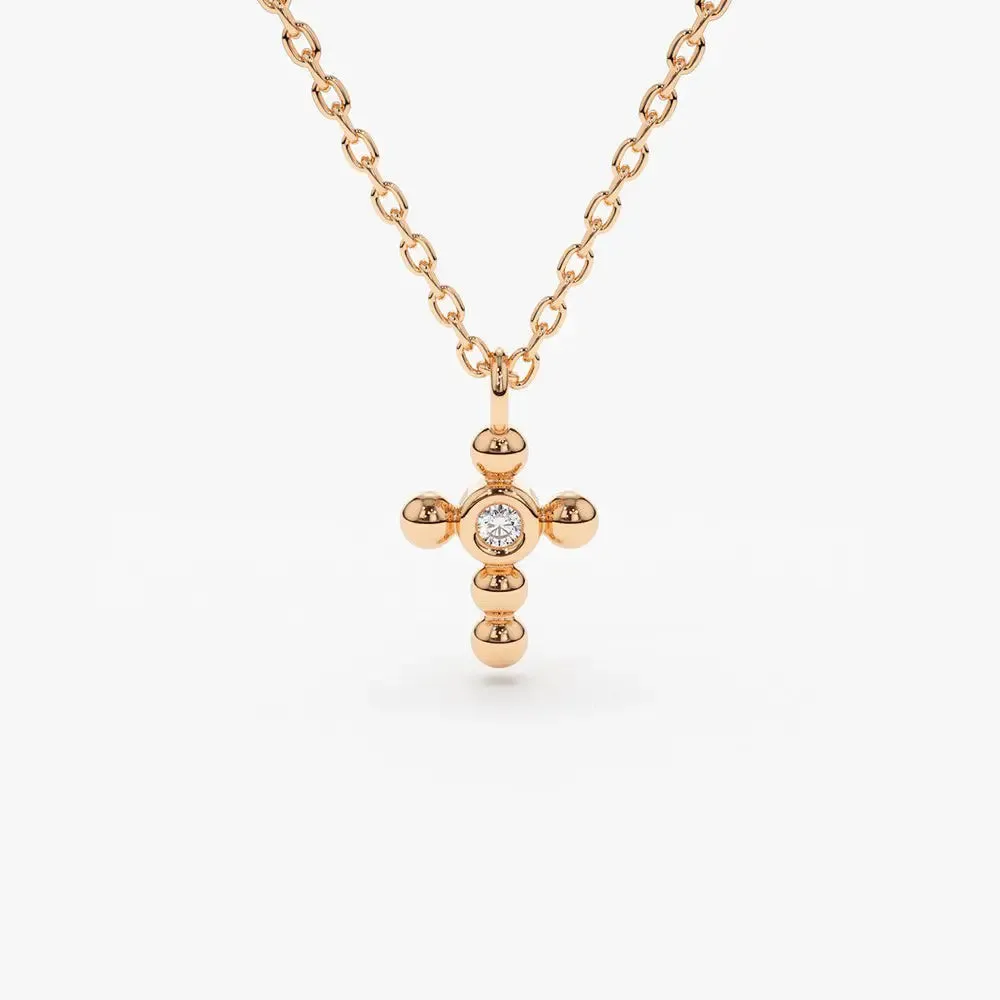 0.03CTW Small Diamond Cross Necklace