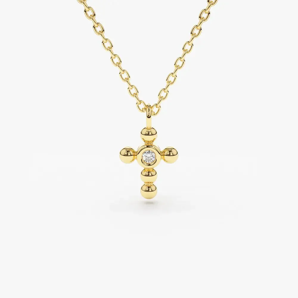 0.03CTW Small Diamond Cross Necklace