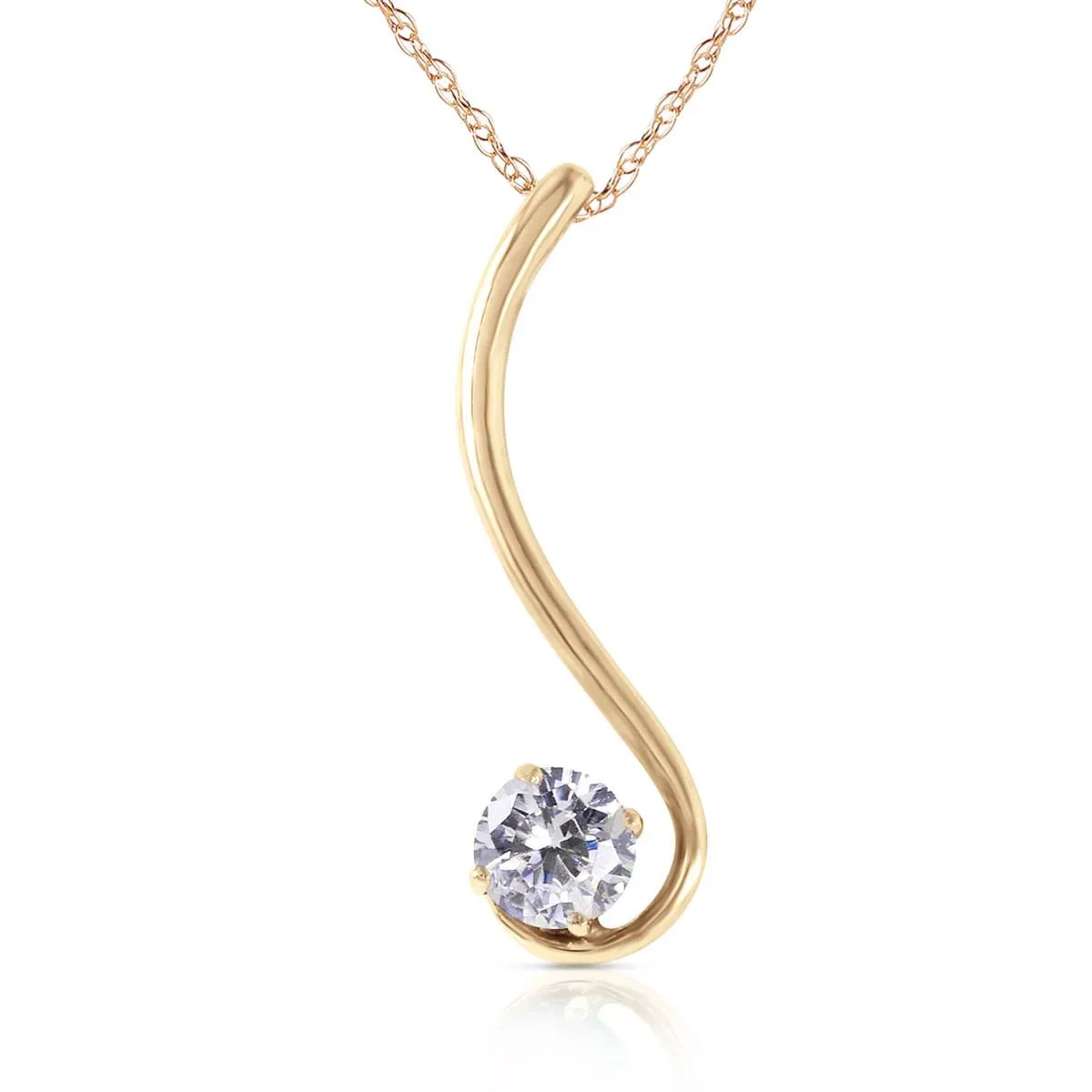 0.5 Carat 14K Solid Yellow Gold Necklace Natural 0.50 Carat Diamond