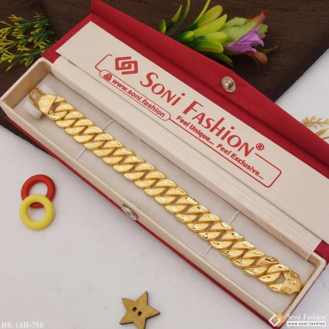 1 Gram Gold Plated Best Quality Gold Plated Pokal Bracelet for Men - Style B788