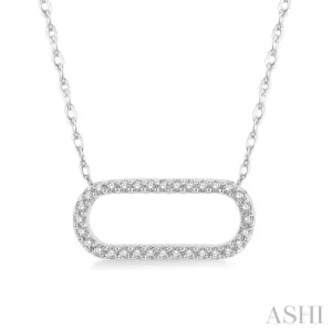 1/10 ctw Round Cut Diamond Paper Clip Necklace in 14K White Gold
