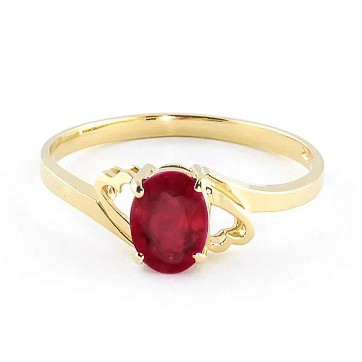 1.15 Carat 14K Solid Yellow Gold Ring Natural Ruby