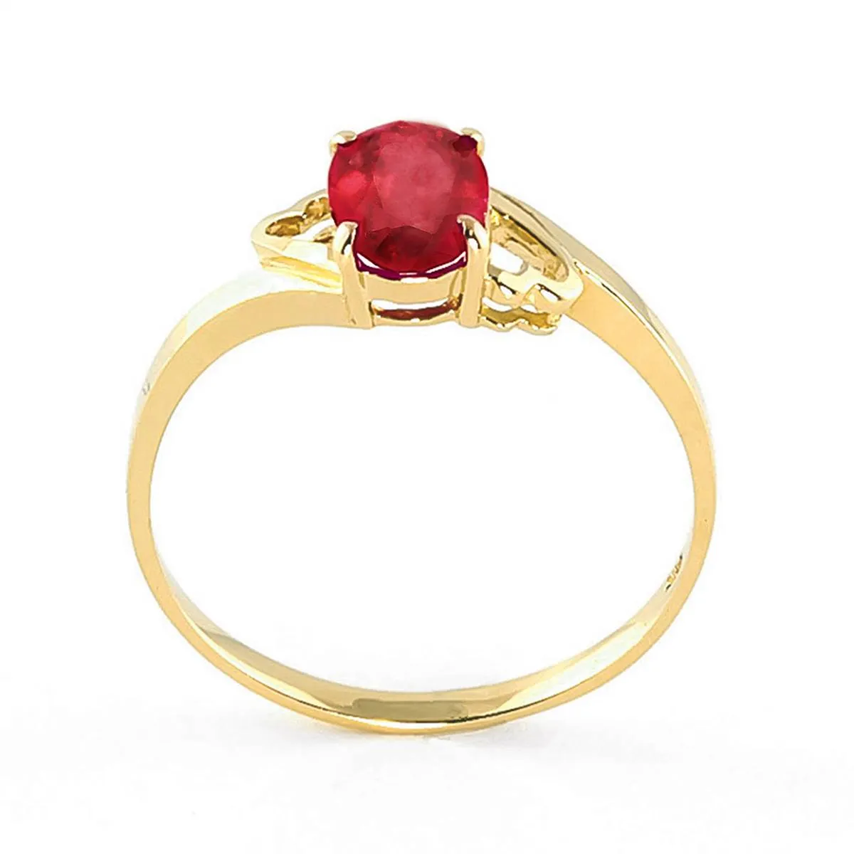 1.15 Carat 14K Solid Yellow Gold Ring Natural Ruby