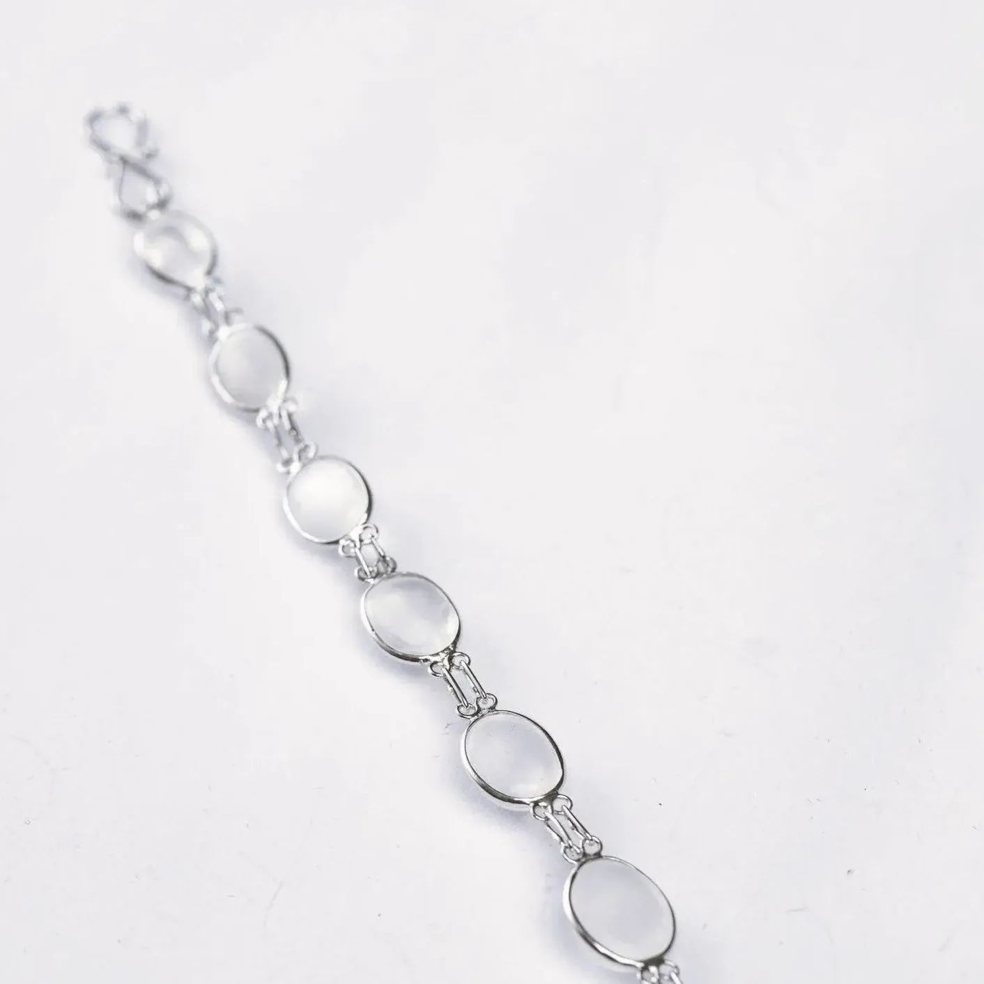 13ctw Moonstone Glow Cabochon Link Tennis Bracelet