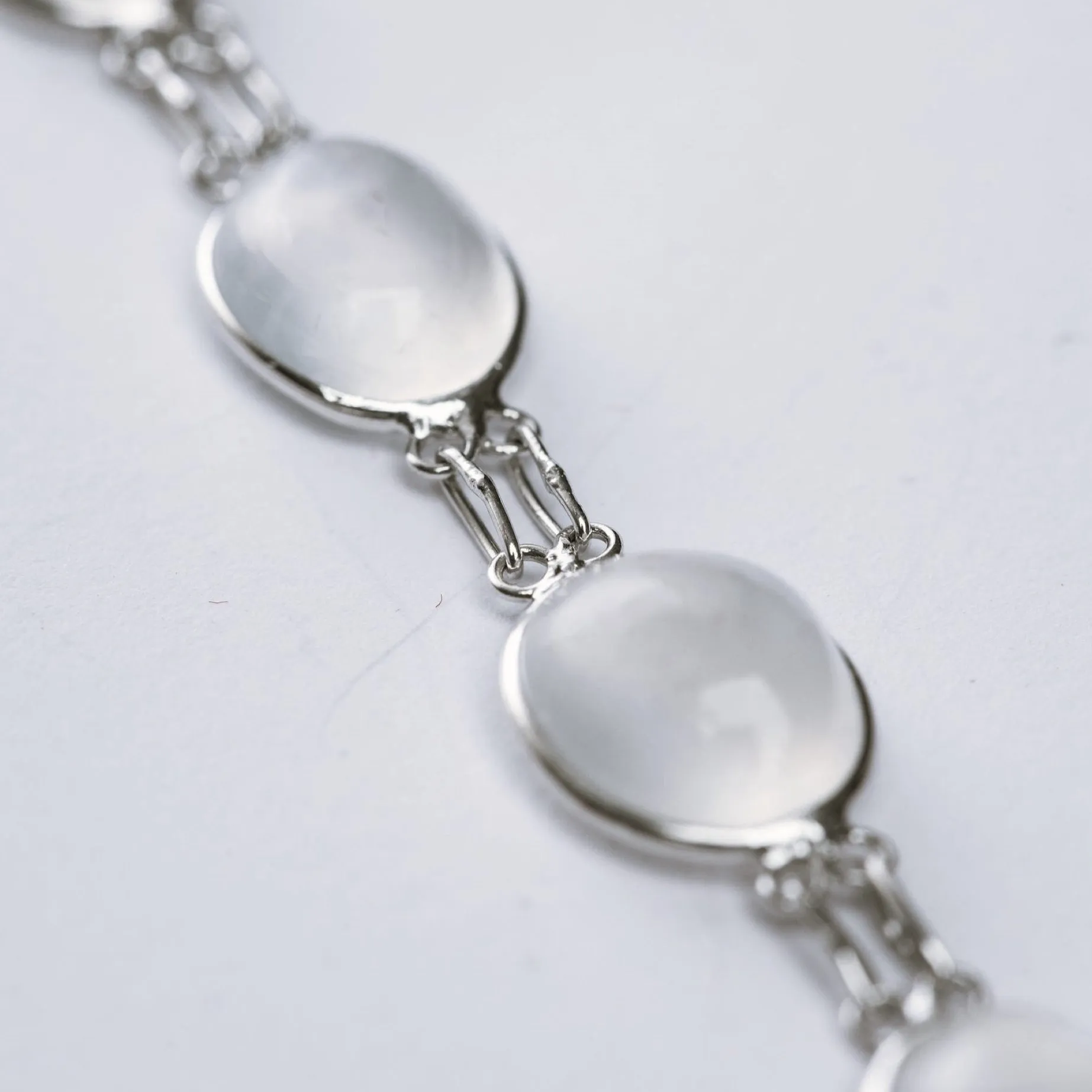 13ctw Moonstone Glow Cabochon Link Tennis Bracelet