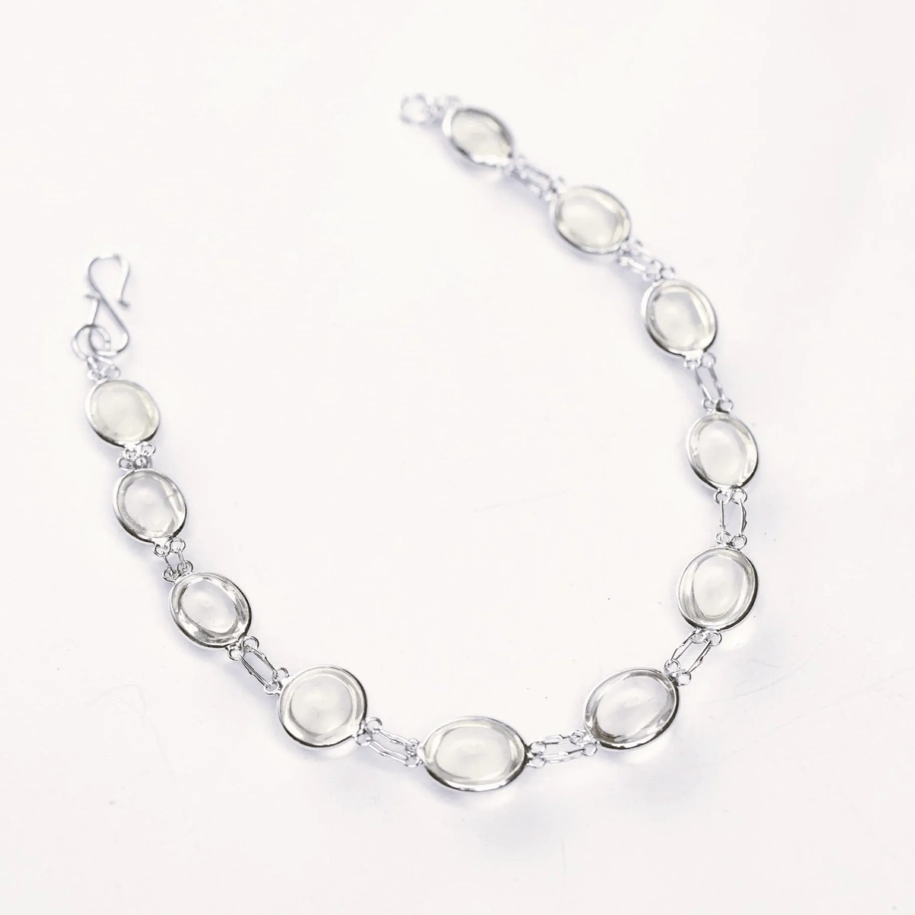 13ctw Moonstone Glow Cabochon Link Tennis Bracelet