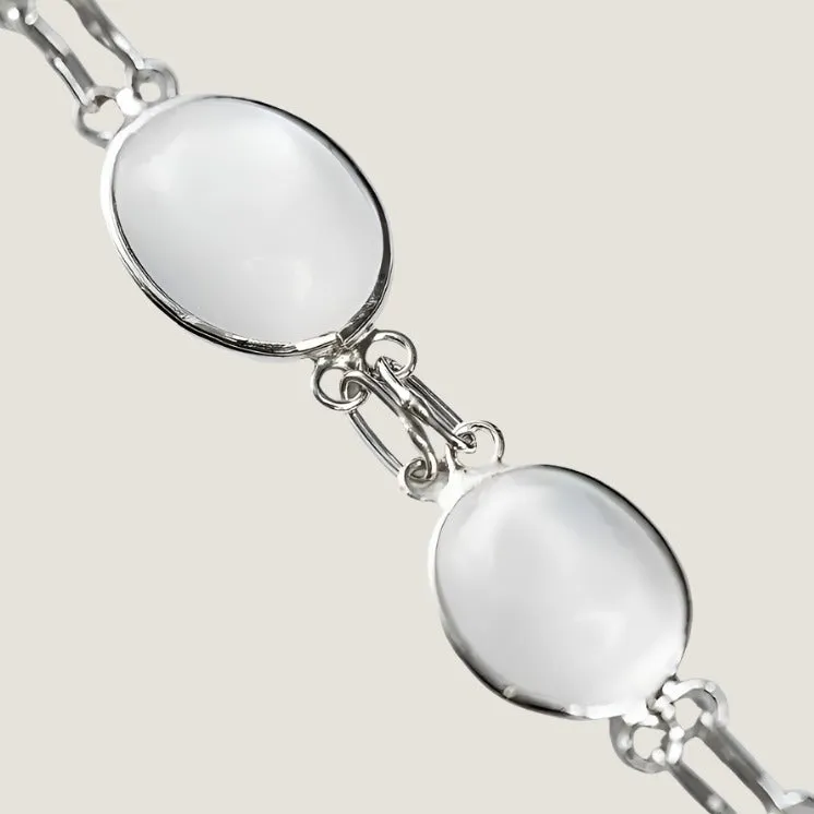 13ctw Moonstone Glow Cabochon Link Tennis Bracelet