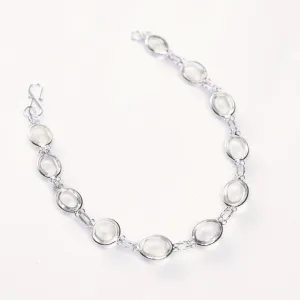 13ctw Moonstone Glow Cabochon Link Tennis Bracelet