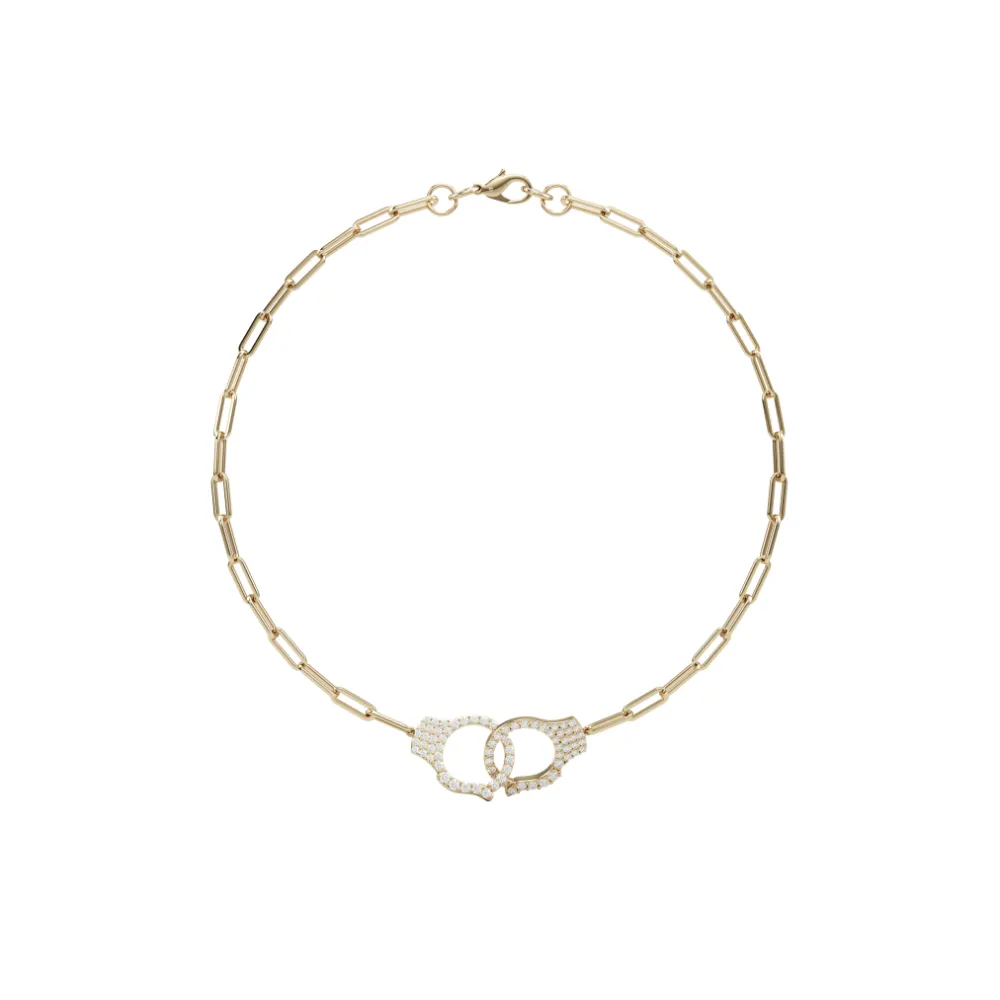 14k Diamond Handcuff Chain