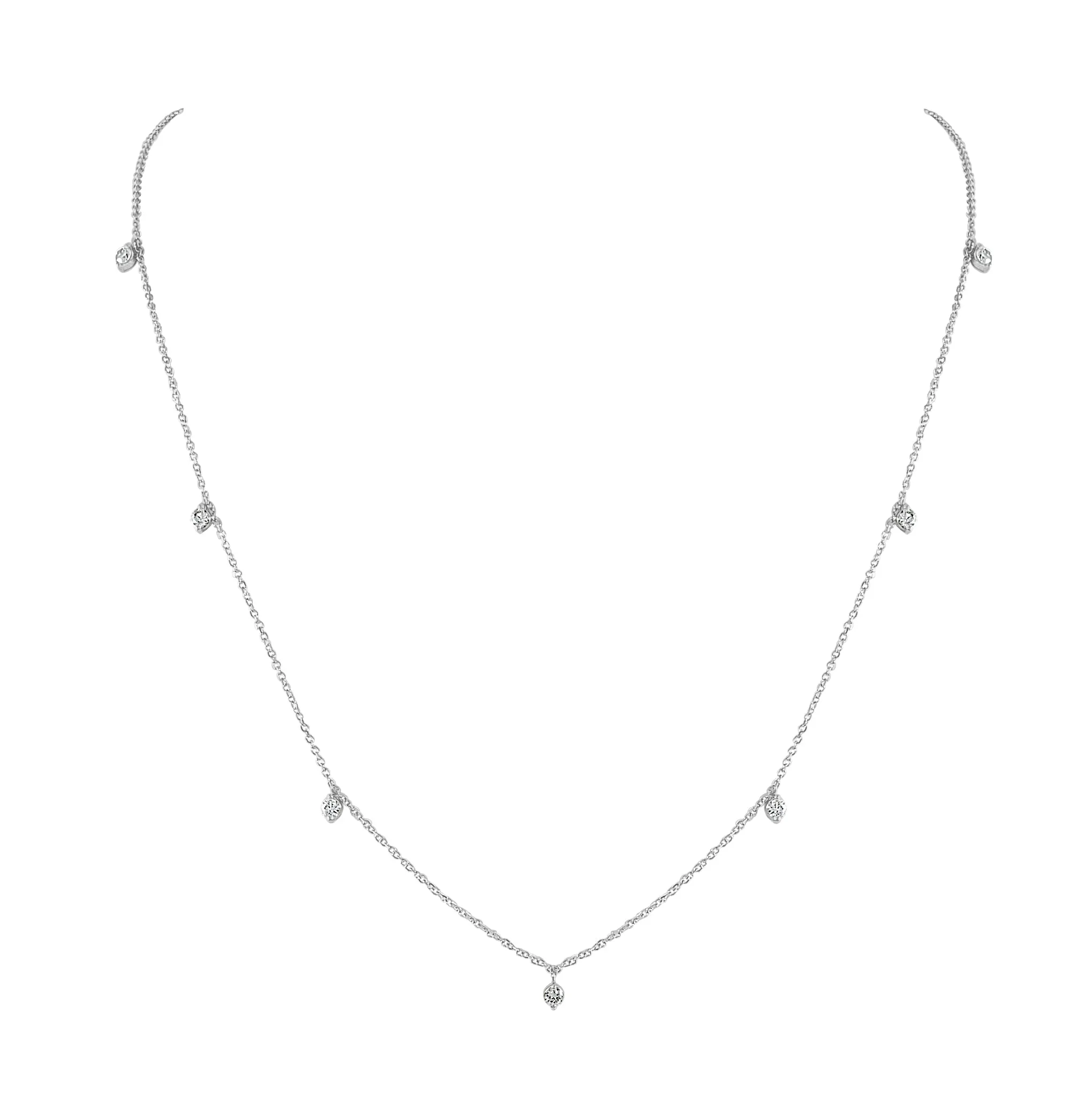 14k Gold & Dangle Diamond Necklace - 0.35ct