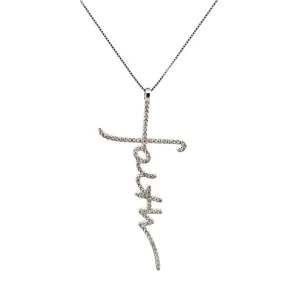 14K Gold Faith Cross Diamond Pendant