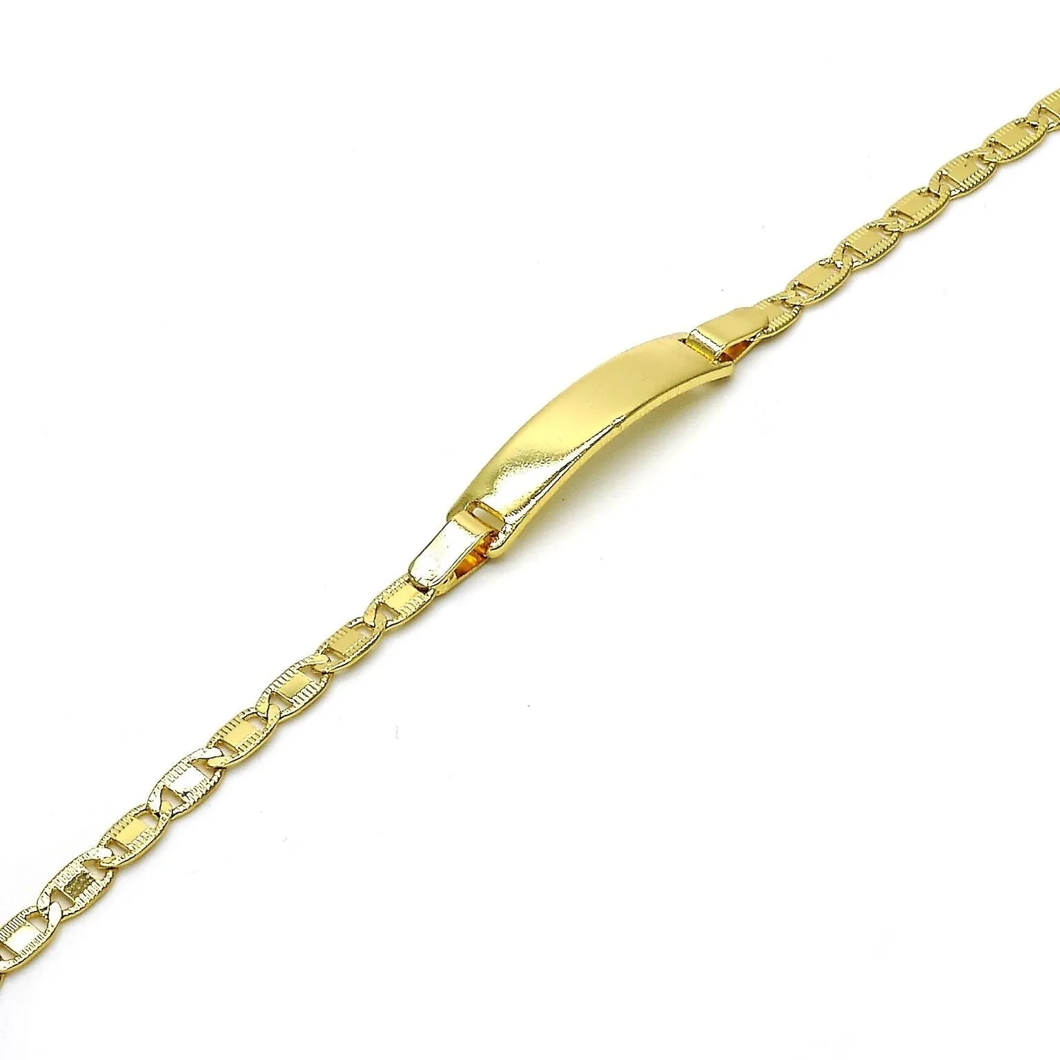 14K Gold Filled Mariner Mariner ID Bracelet,Polished Finish,Golden Tone 6
