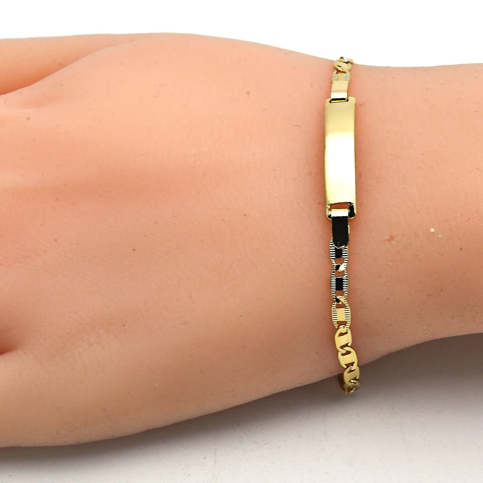 14K Gold Filled Mariner Mariner ID Bracelet,Polished Finish,Golden Tone 6
