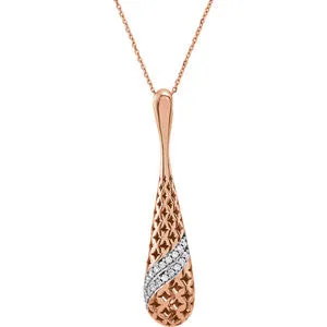 14K Rose 1-3 CTW Diamond Pierced Style 18" Necklace