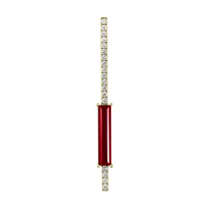 14K Yellow Chatham Ruby and Lab Grown Diamond Pendant