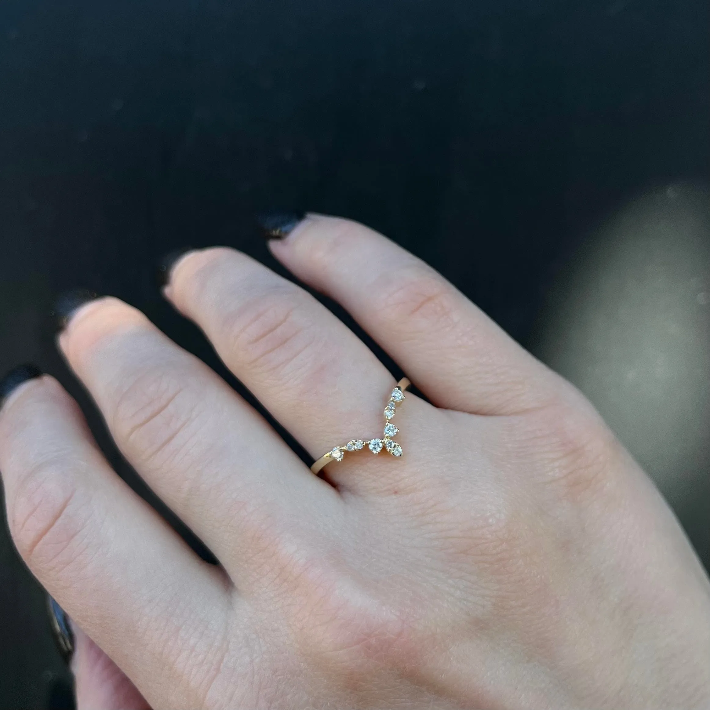 14k Yellow Gold 0.18 Carat Diamond Tiara Band