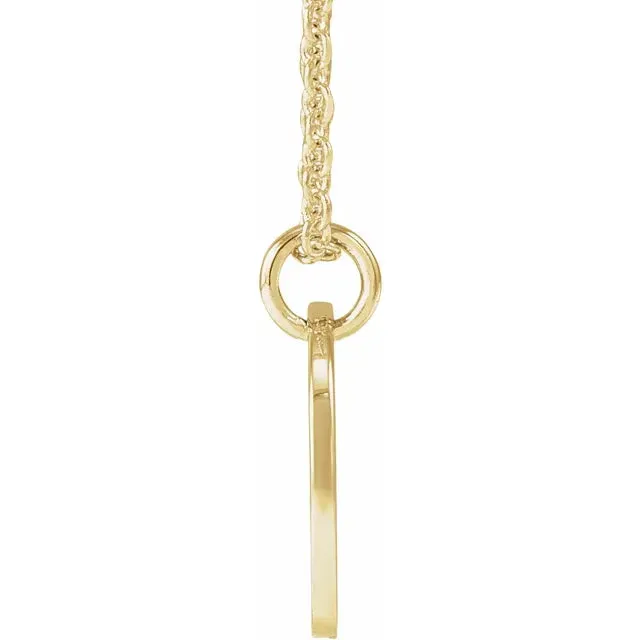 14K Yellow Gold Initial M Script 16-18" Necklace