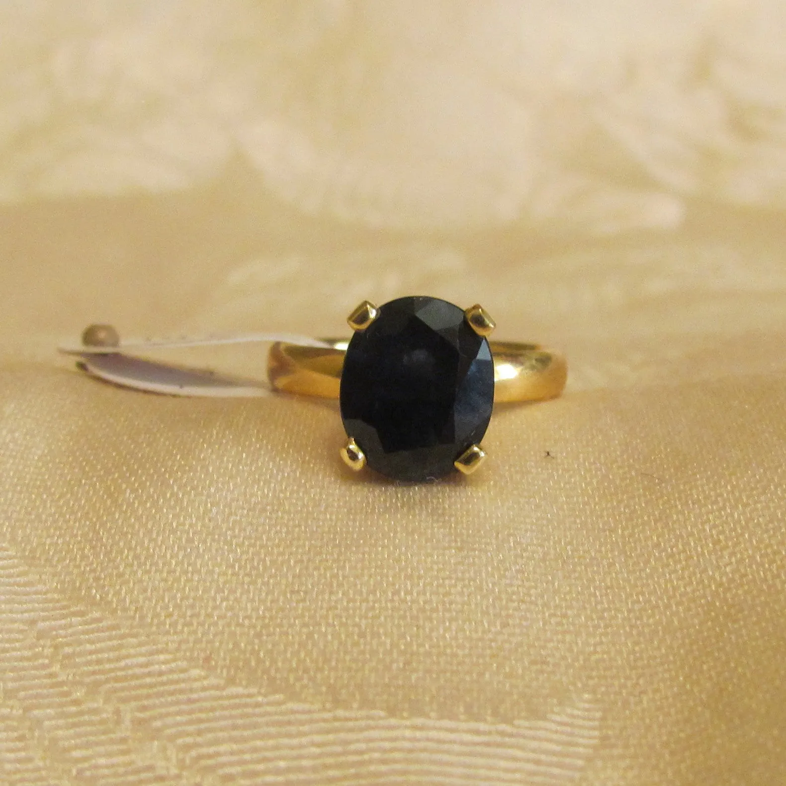14Kt Gold Sapphire Ring 4.75ct Natural Blue Sapphire Bruce Magnotti Cocktail Ring Fine Jewelry Size 7 1/4