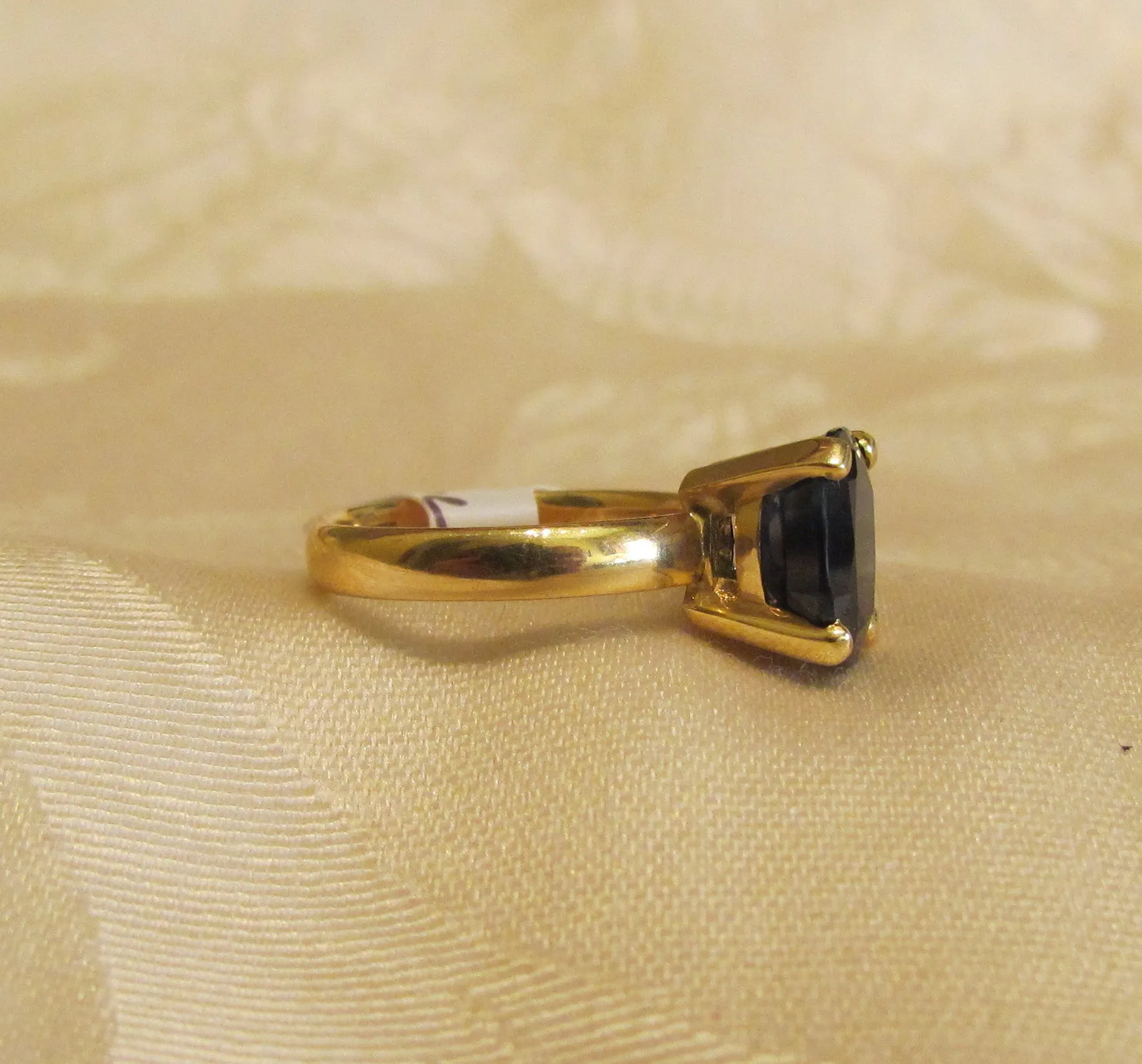 14Kt Gold Sapphire Ring 4.75ct Natural Blue Sapphire Bruce Magnotti Cocktail Ring Fine Jewelry Size 7 1/4