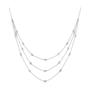 14Kt White Gold Diamond 3/4Ctw Necklace