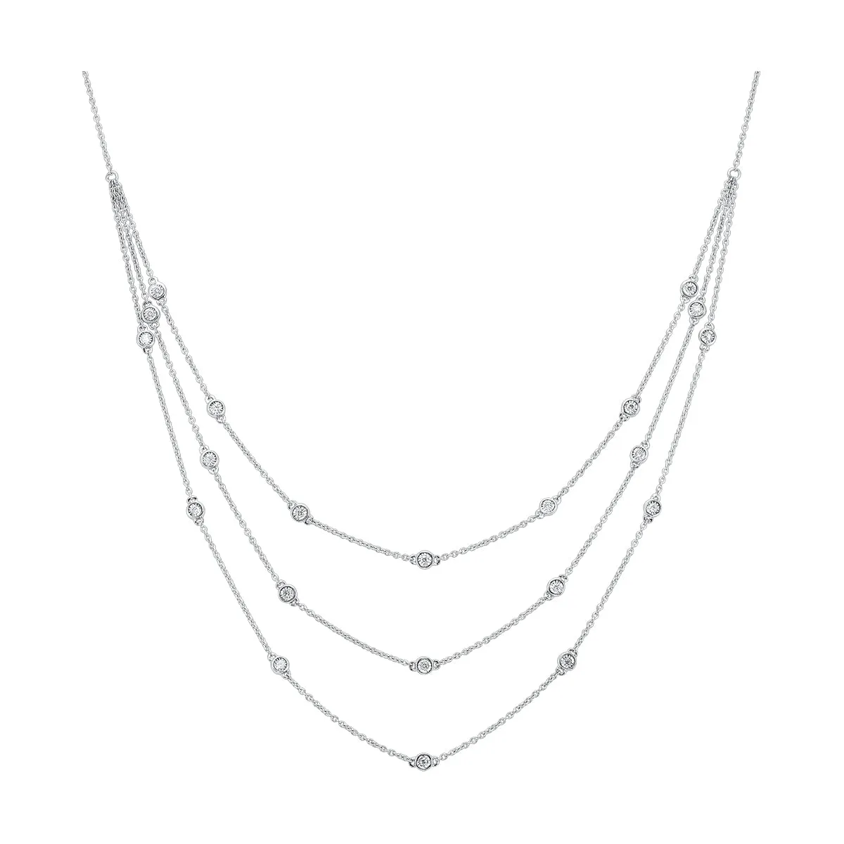 14Kt White Gold Diamond 3/4Ctw Necklace