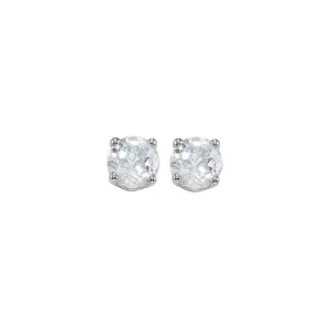 14Kt White Gold White Topaz 7/8Ctw Earring