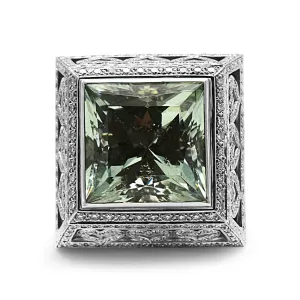 18ct Gold Green Beryl & Diamond "Trellis" Ring By Theo Fennell
