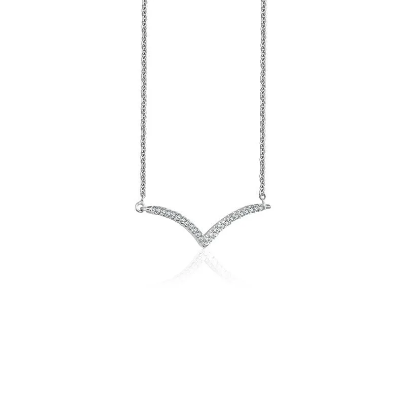 18k Gold Double Curve Diamond Necklace