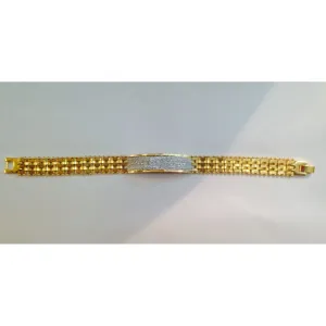 18k Gold Filled Two Tone ID Bracelet