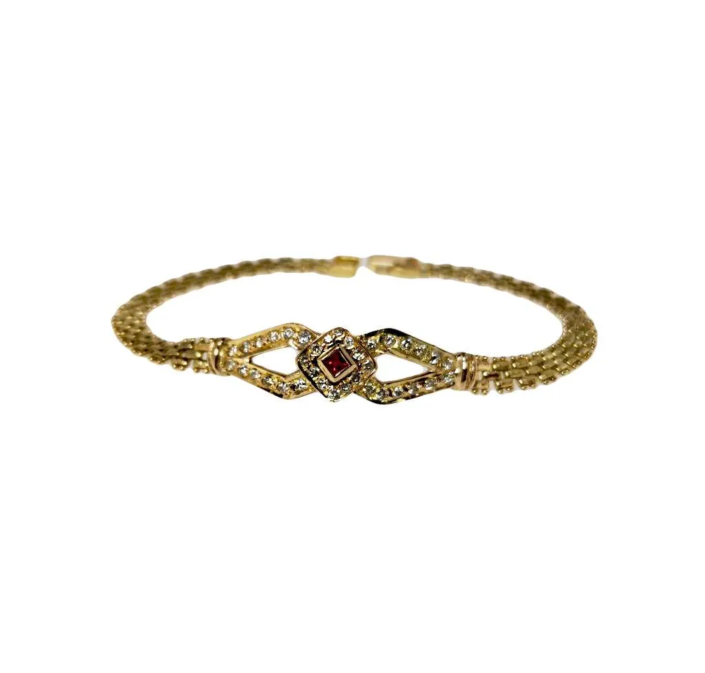 18kt yellow gold ruby and diamond bracelet
