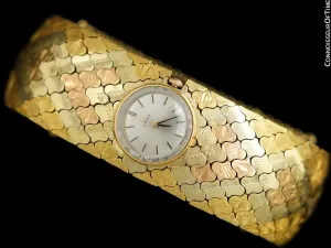 1966 Omega Vintage Ladies Watch with Stunning Heavy Bracelet - 18K Multicolor Gold