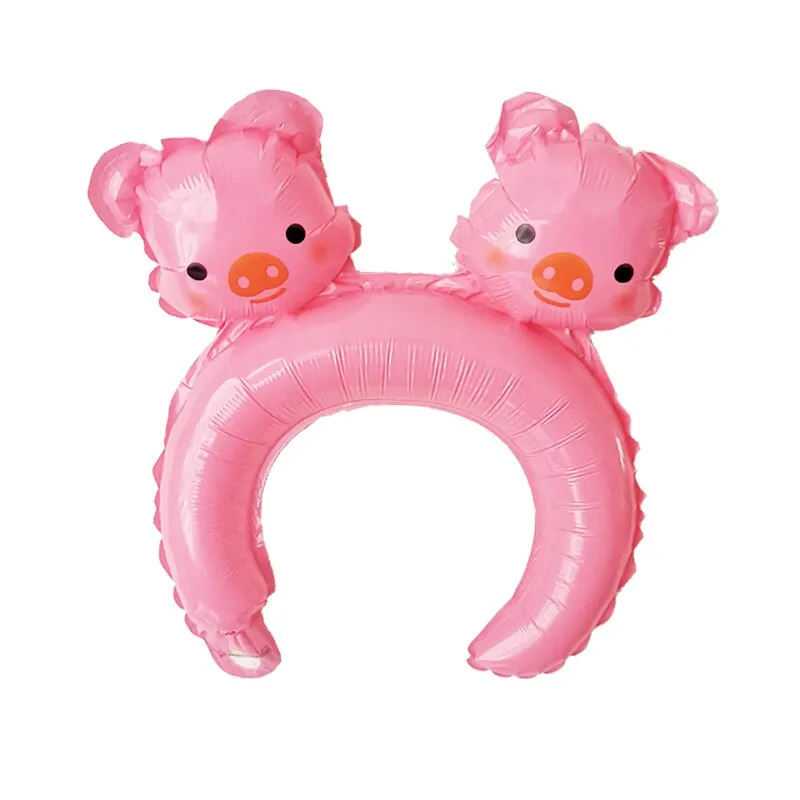20pcs Cute Animal Tiara Headband Balloon Frog Panda Fox Tiger Cat Baby Shower Kids Toy Happy Birthday Wedding Party Decoration