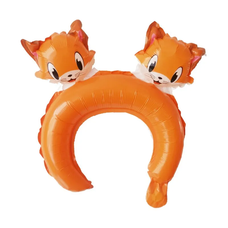 20pcs Cute Animal Tiara Headband Balloon Frog Panda Fox Tiger Cat Baby Shower Kids Toy Happy Birthday Wedding Party Decoration