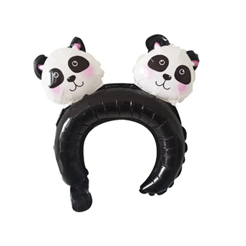 20pcs Cute Animal Tiara Headband Balloon Frog Panda Fox Tiger Cat Baby Shower Kids Toy Happy Birthday Wedding Party Decoration