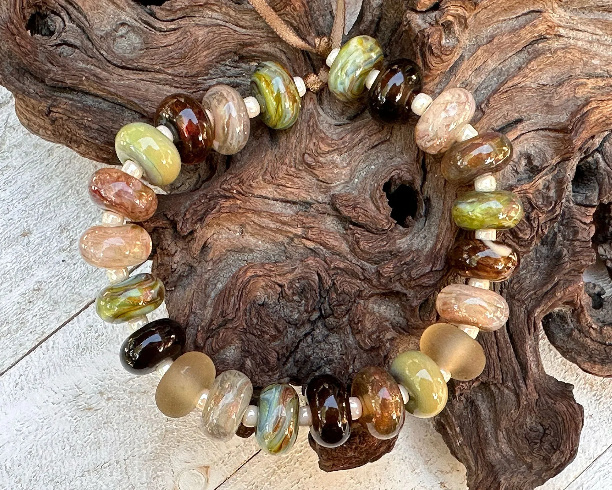 22 Forrest Dreams Shimmer Lampwork Beads Mix SRA