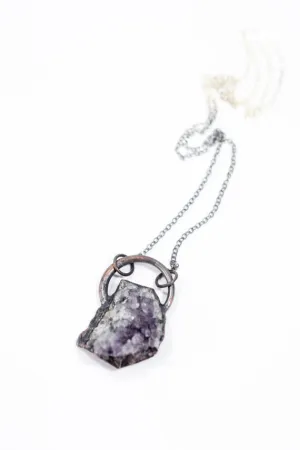 24" Druzy Amethyst Sterling Silver Necklace*