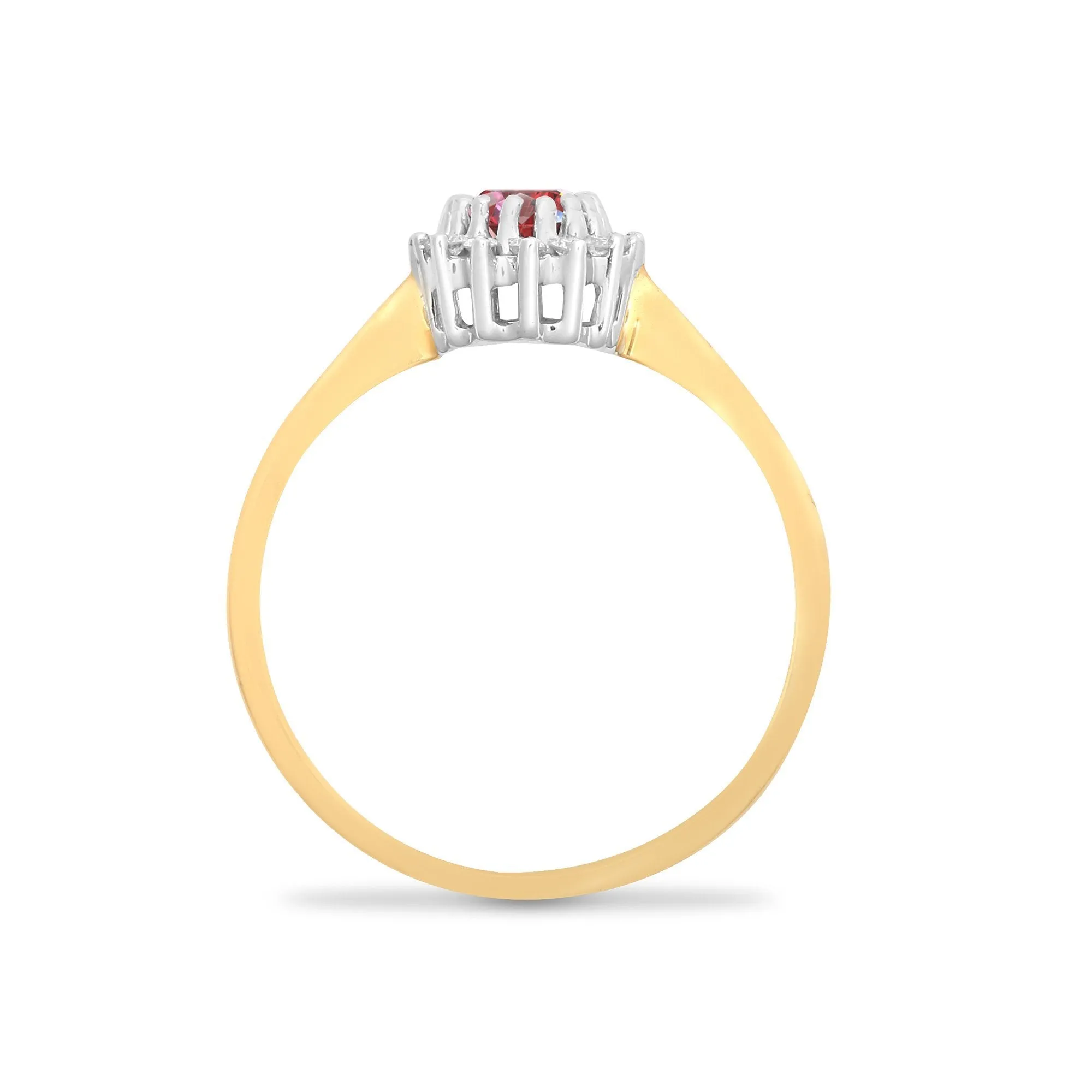 9ct Yellow Gold Diamond And Ruby Ring