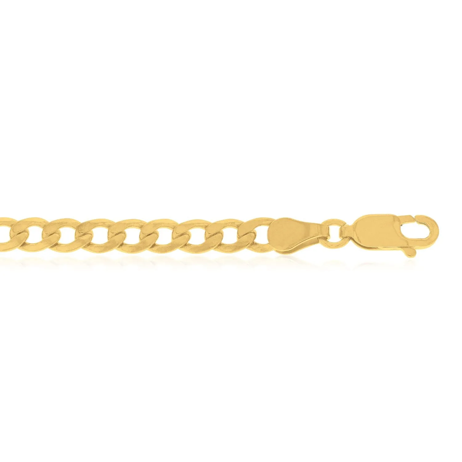 9ct Yellow Gold Silver Filled 21cm Curb 120 Gauge Bracelet