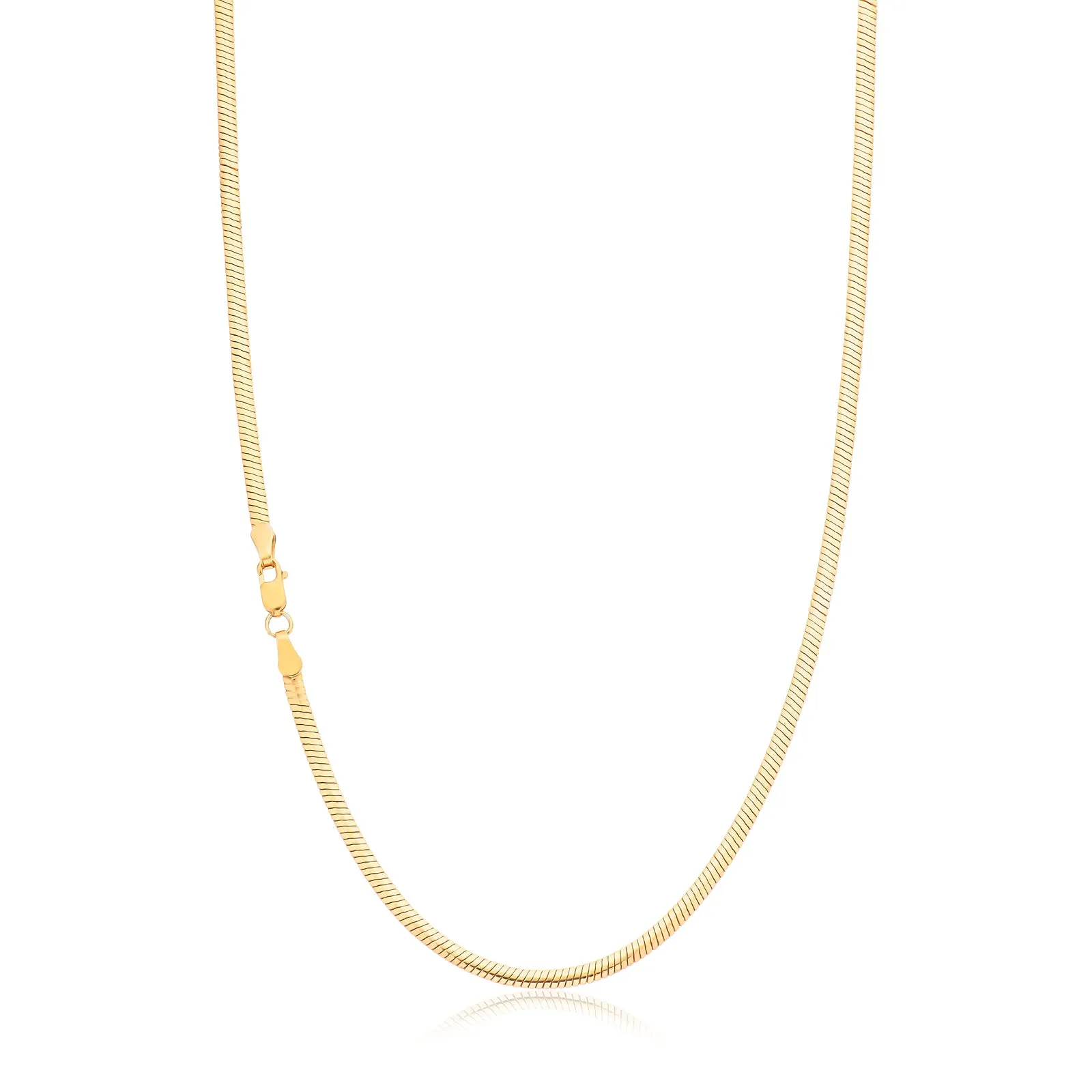 9ct Yellow Gold Silver Filled 50cm Flat Snake Chain