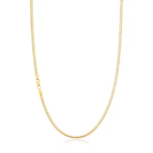 9ct Yellow Gold Silver Filled 50cm Flat Snake Chain