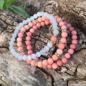 AAA rhodonite bracelet and gold finish, "the management of emotions"