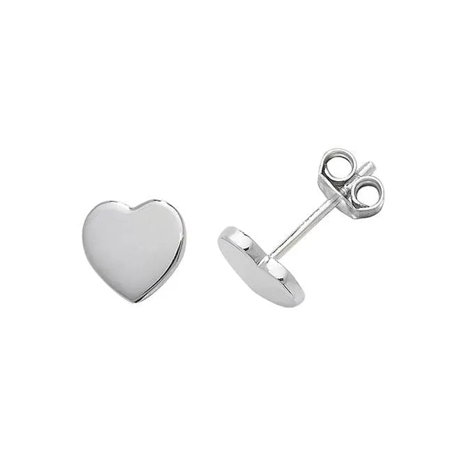 Acotis Silver Stud Earrings Heart G51049