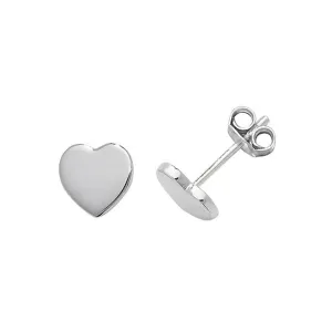 Acotis Silver Stud Earrings Heart G51049