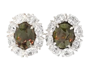 Alexandrite and Diamond Earrings