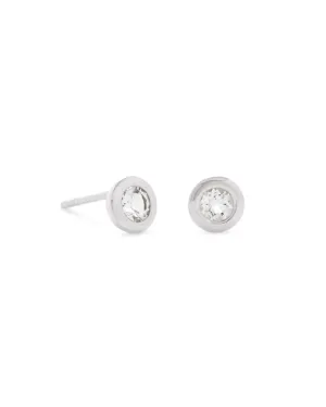 Aliyah Silver Vermeil Stud Earrings In White Topaz
