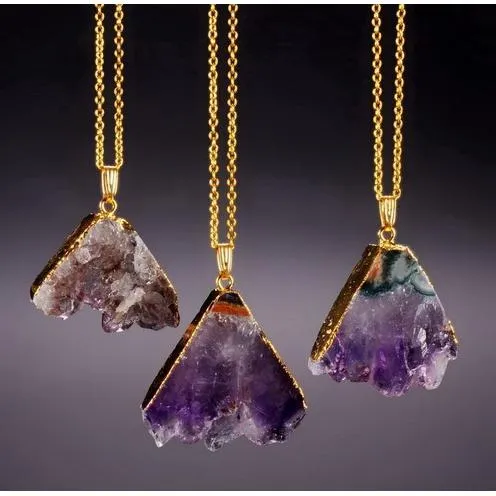 Amethyst Slice Necklace