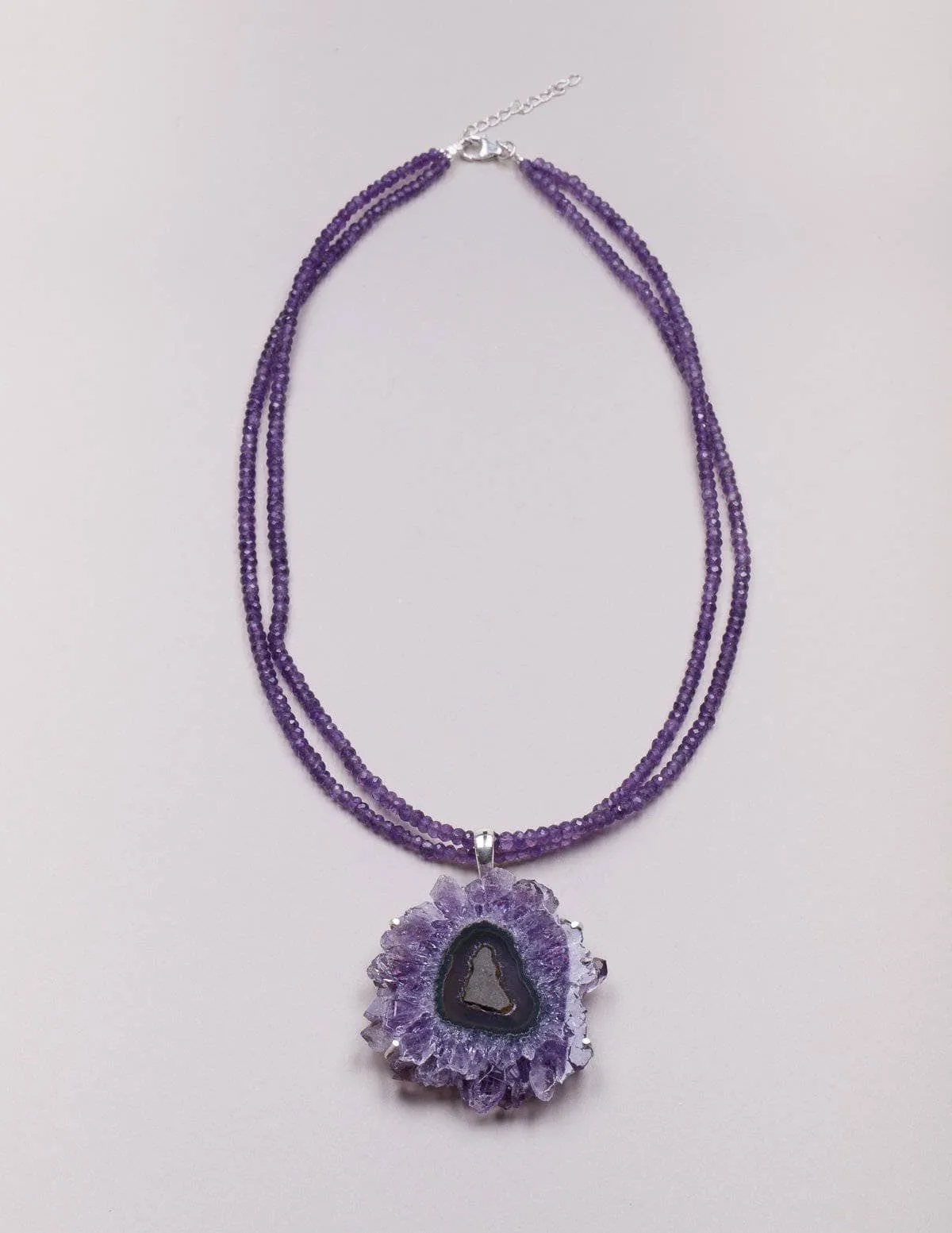 Amethyst Stalactite Gemstone Necklace - One Of A Kind