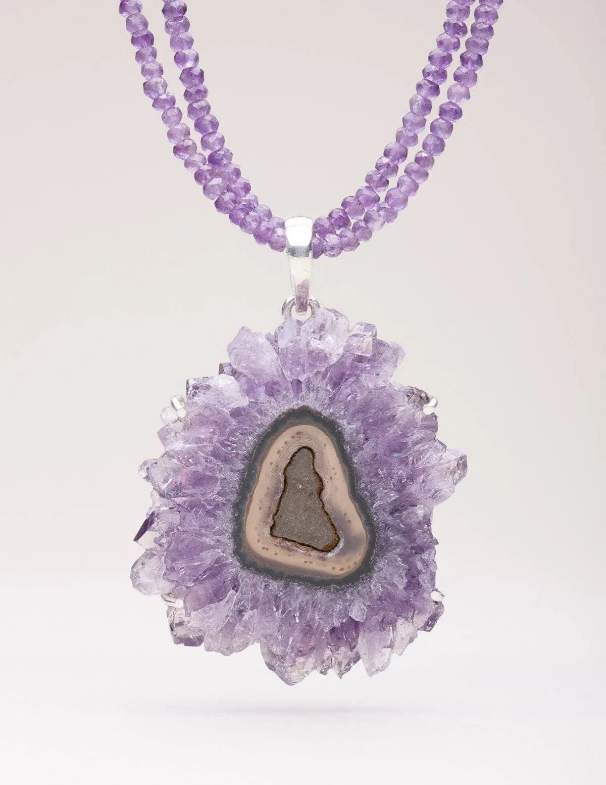 Amethyst Stalactite Gemstone Necklace - One Of A Kind